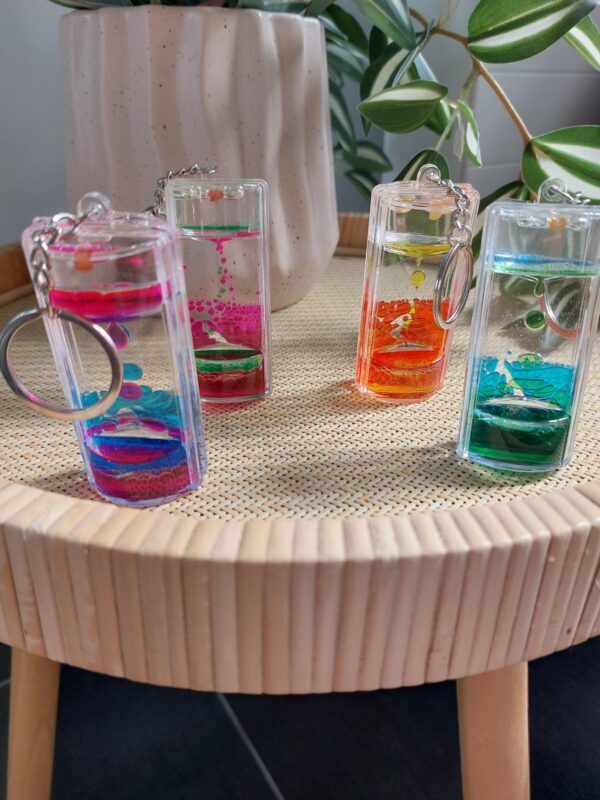 Gel zandloper sleutelhanger